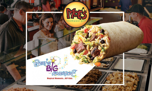 Eat at Moe’s Southwest Grill in June for Bert’s Big Adventure